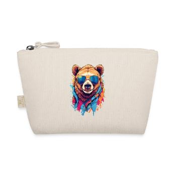 Cool Colourful Bear in Sunglasses - Organic Pouch - nature - Front