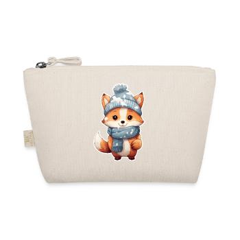 Fox with hat and scarf - Organic Pouch - nature - Front
