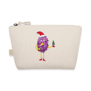 Weihnachtsmonster niedliches Monster Weihnachten - Bio-Täschchen - Natur - Vorne