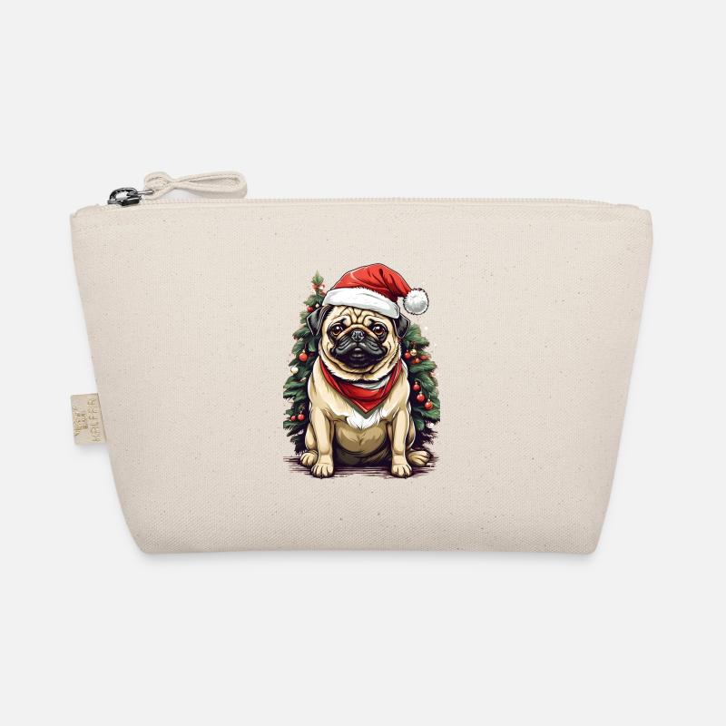 Frohe Weihnachten (Mops) Bio-Täschchen