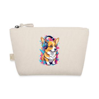 Corgi écoute de la musique - Trousse biologique - nature - Devant