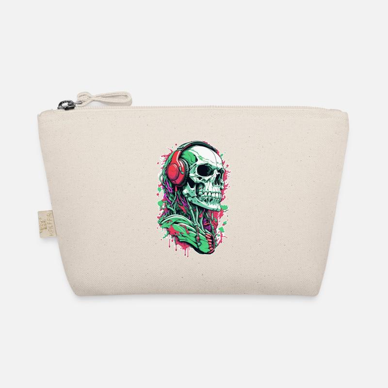 Schädel Musik Bio-Täschchen
