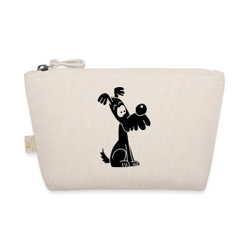 Chien noir rigolo et mignon - Trousse biologique - nature - Devant