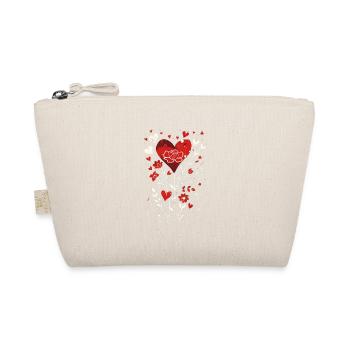 Valentine's Design with Hearts, Leaves, and Roses - Organic Pouch - nature - Front
