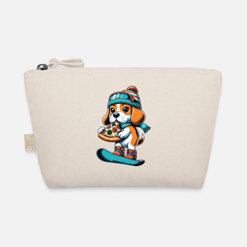 Beagle Snowboarder: Pizza-Abfahrt Bio-Täschchen