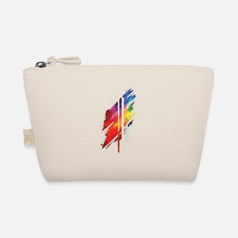 Dezentes und cooles Regenbogen-Design mit tropfender Pride-Flagge - Bio-Täschchen - Natur
