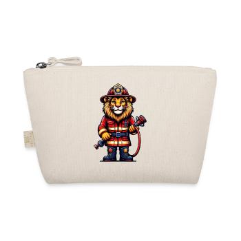 Cute Lion Firefighter - Organic Pouch - nature - Front