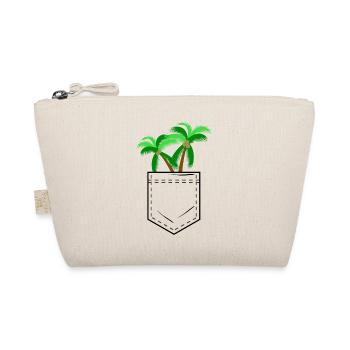 Shirt pocket with palm tree motif - Organic Pouch - nature - Front