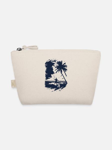 Kiteboarder in blauem Print - Bio-Täschchen - Natur - Vorne