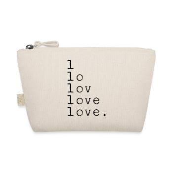 L LO LOV LOVE LOVE. Statement schwarz - Bio-Täschchen - Natur - Vorne