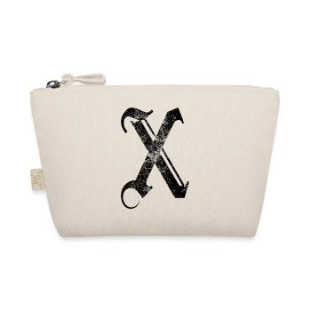 X GOTHIC Lettering Alphabet Initials - Organic Pouch - nature - Front