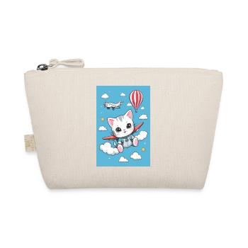 Cute Flying Cat - Organic Pouch - nature - Front