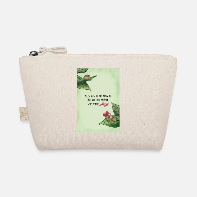 Inspirational Saying for Courage with Cute Spiders Organic Pouch