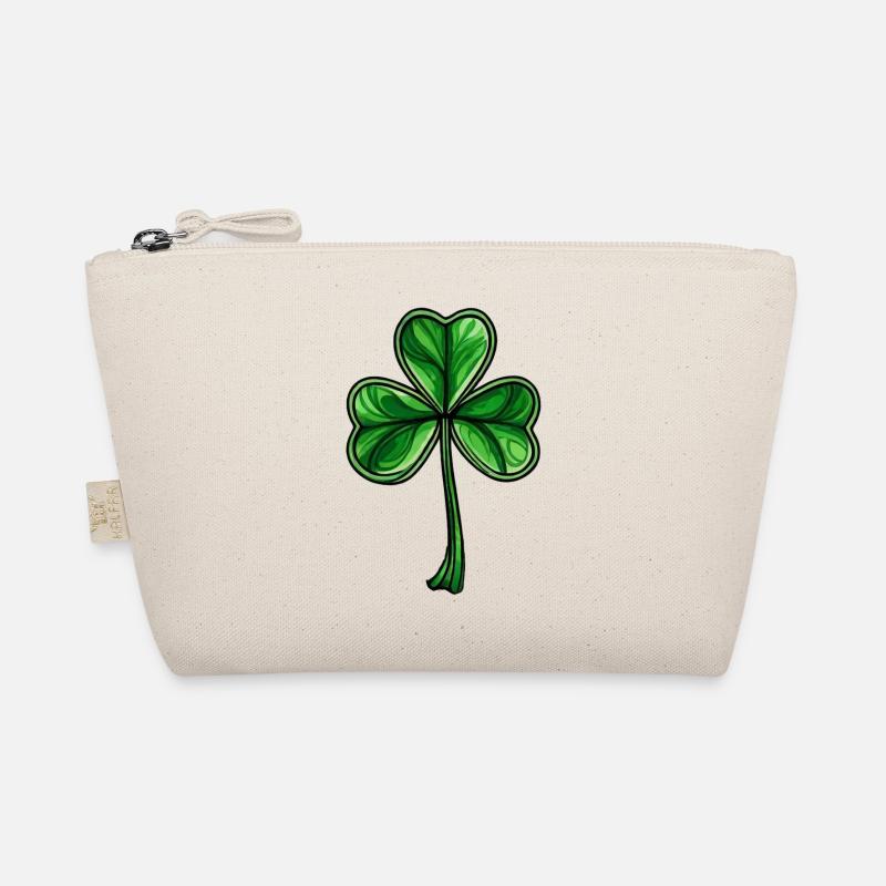 Kleeblatt St. Patrick´s Day Irisches Shamrock - Bio-Täschchen - Natur