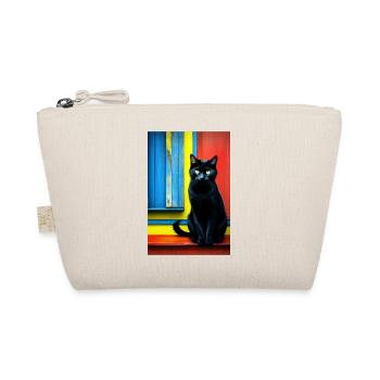 Black cat in front of the window - Organic Pouch - nature - Front