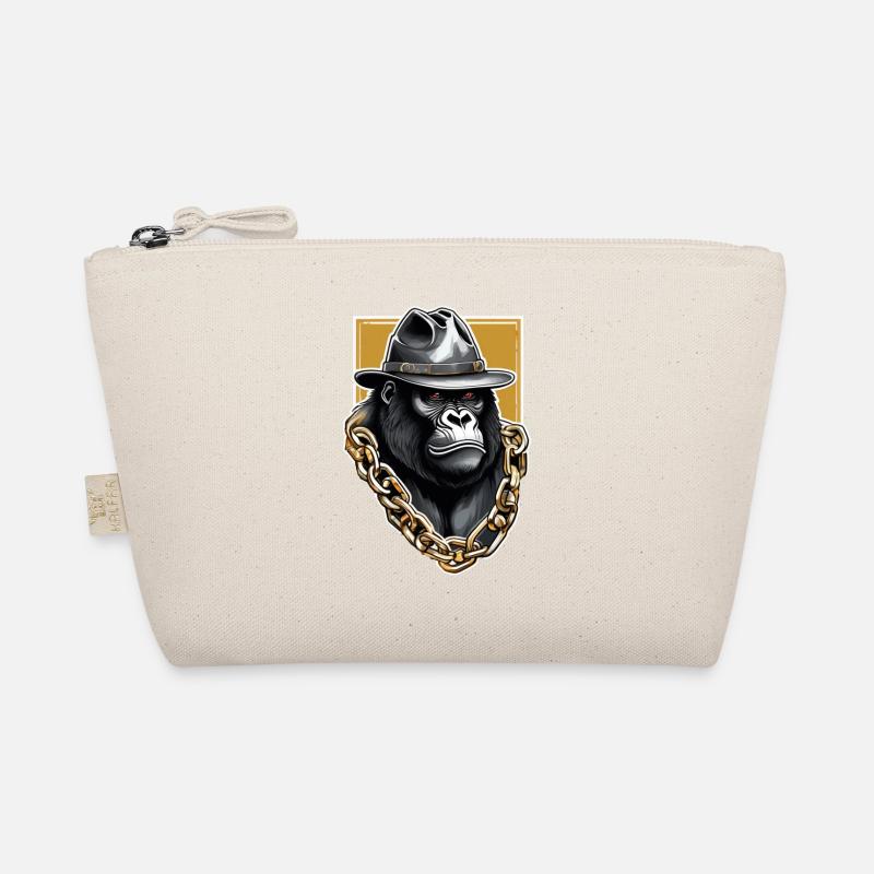 Gorilla with Gold Chain Organic Pouch