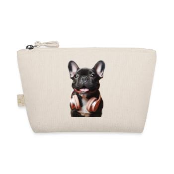 Bouledogue français avec écouteurs - Trousse biologique - nature - Devant