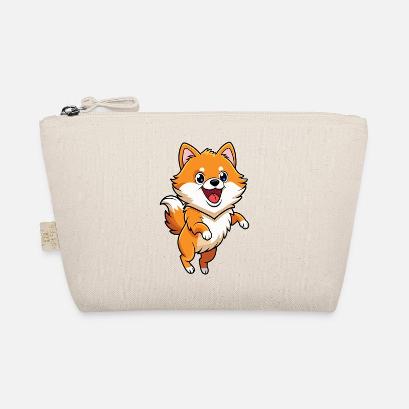 Energetic Pomeranian Bouncing with Excitement Organic Pouch