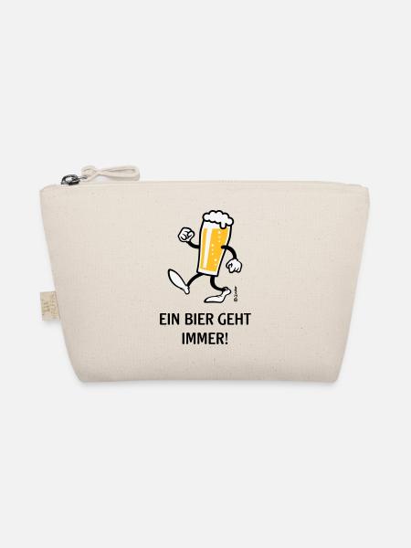 XEin Bier Geht Immer! (Bierchen / Cartoon Lustig) - Bio-Täschchen - Natur - Vorne
