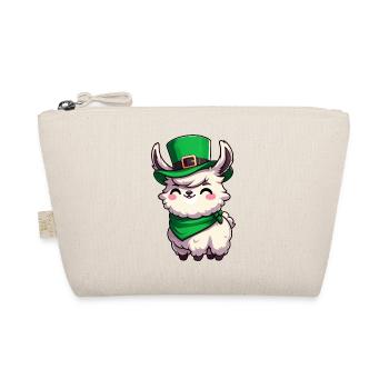 Cute Llama St. Patrick's Day Cartoon - Organic Pouch - nature - Front
