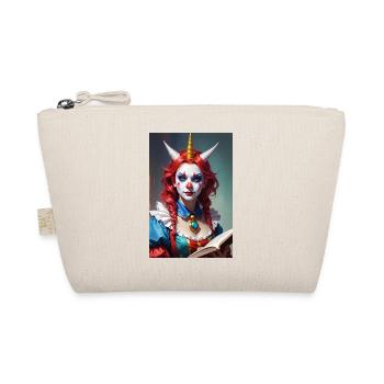 Clown Woman with Three Horns - Organic Pouch - nature - Front
