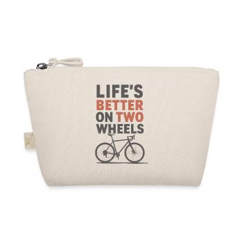 Life’s Better on Two Wheels Bicycle Design - Organic Pouch - nature - Front