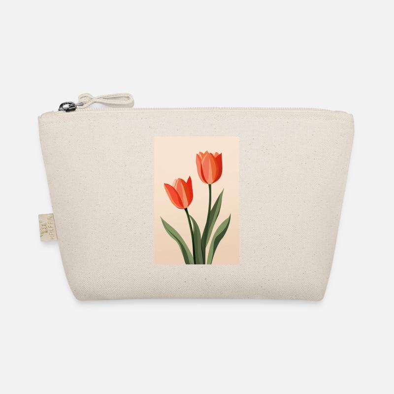 Boho Botanical Tulips Organic Pouch