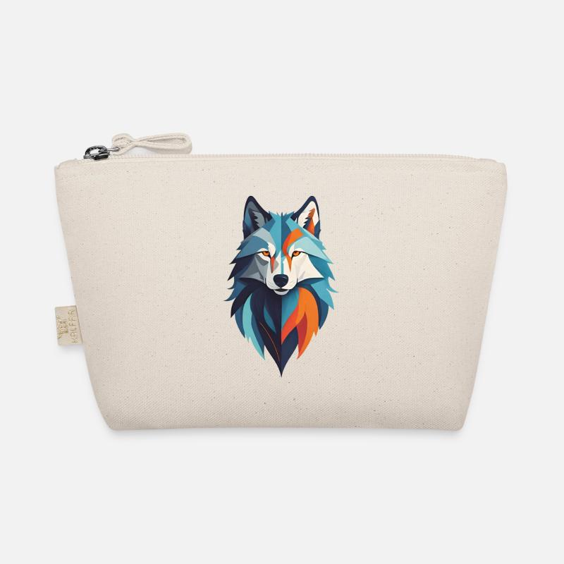 Abstrakter Wolf - Bio-Täschchen - Natur