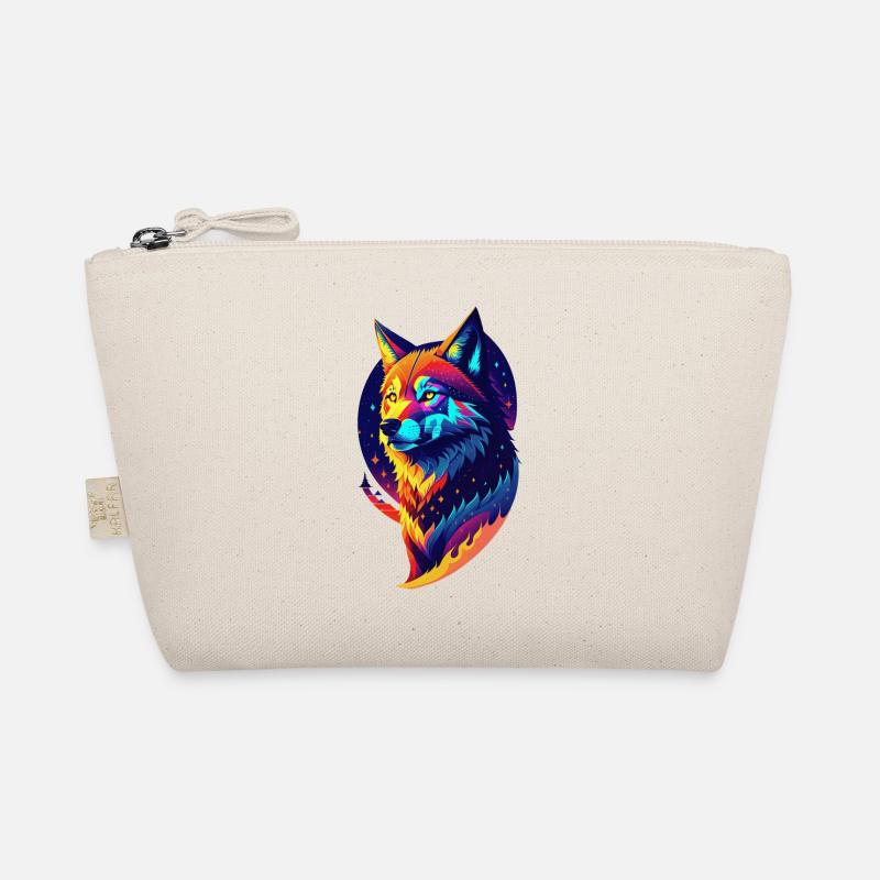 Wolf in the Night - Multicolored Decor Organic Pouch