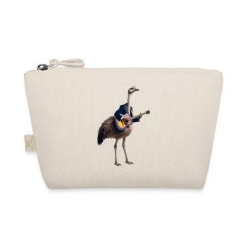 Strauß Gitarre Vogel - Bio-Täschchen - Natur - Vorne