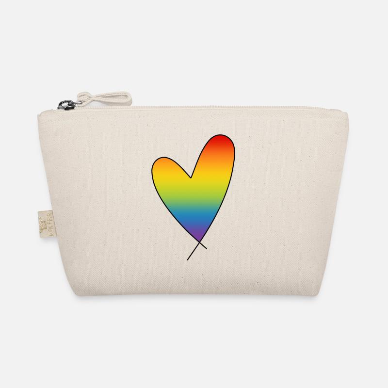 Regenbogen Herz Regenbogenfarben CSD Pride Month Bio-Täschchen