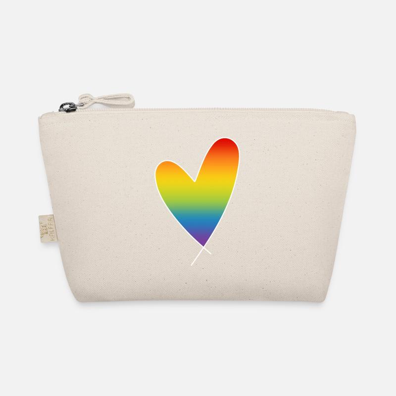 Regenbogen Herz Regenbogenfarben CSD Pride Month Bio-Täschchen
