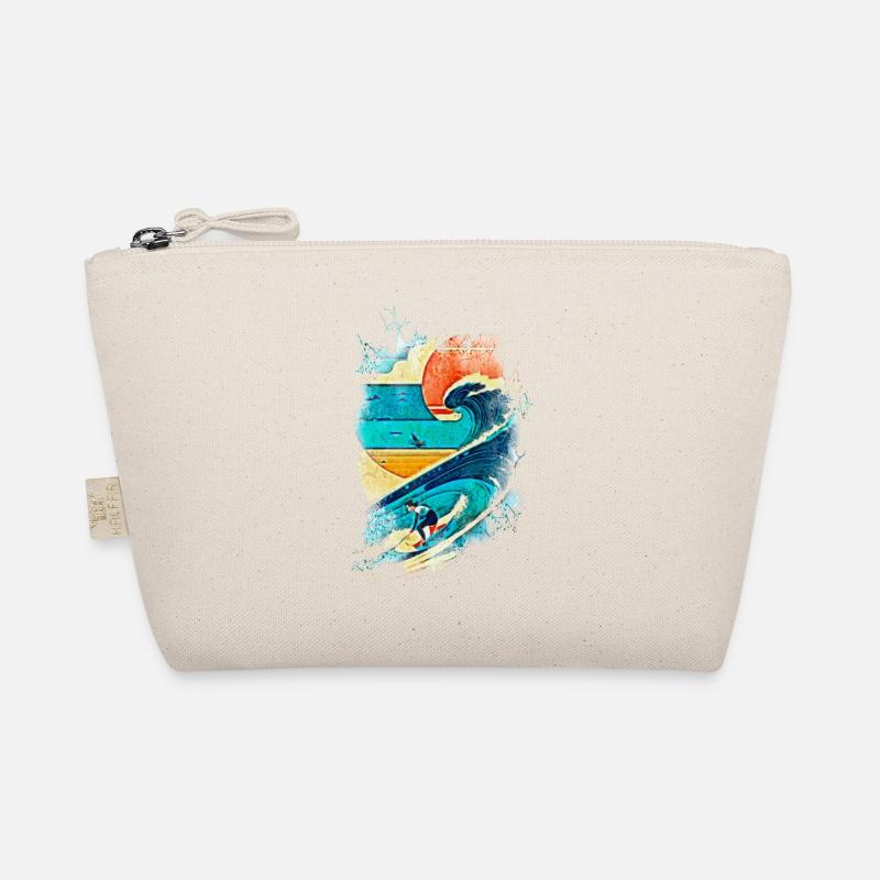 Surfer Illustration on the Wave - Fun Surf Organic Pouch