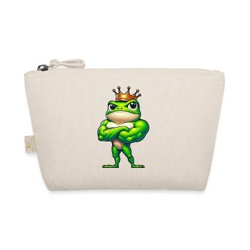 Ein Cooler Starker grüner Frosch mit Krone König - Bio-Täschchen - Natur - Vorne