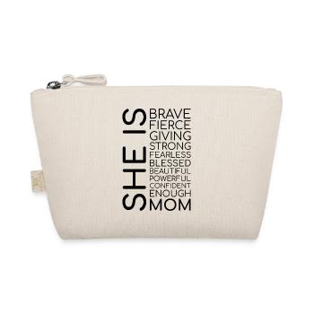 ELLE est maman mots verticaux - Trousse biologique - nature - Devant