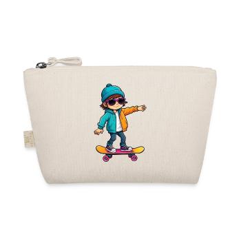 Cool Happy Skateboarding Kid - Trousse biologique - nature - Devant