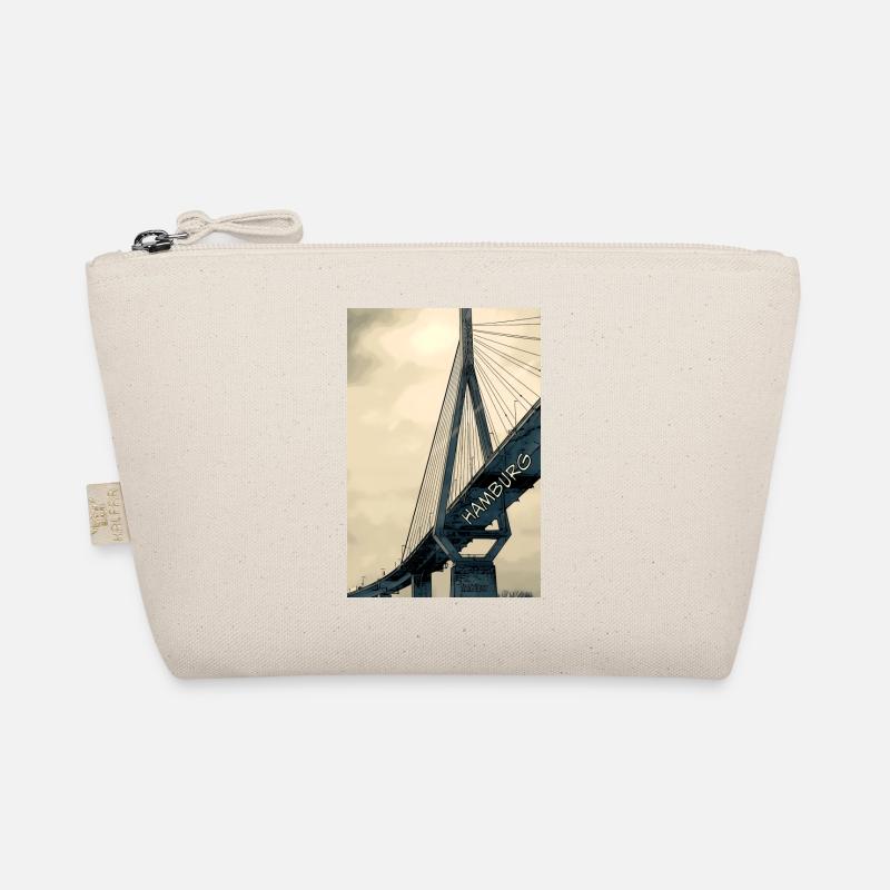 Hamburg Bruecken Skyline Illustration - Bio-Täschchen - Natur