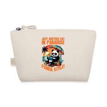 PANDA RELAXING MOMENT IN SUNSET, PANDA STYLE - Organic Pouch - nature - Front