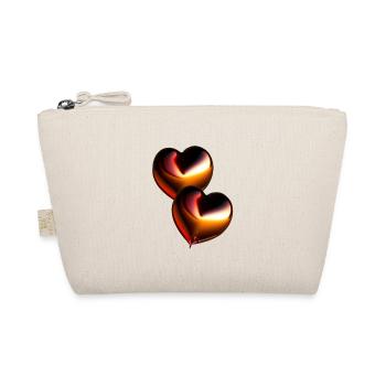 two chocolate colored hearts - Organic Pouch - nature - Front