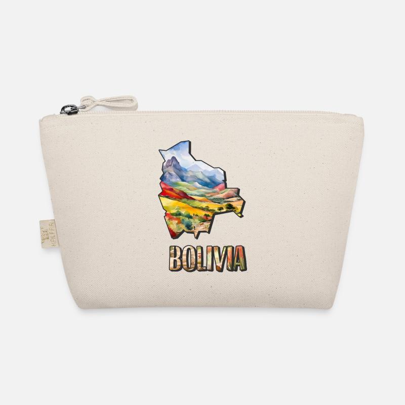 Watercolor Map Bolivia Organic Pouch
