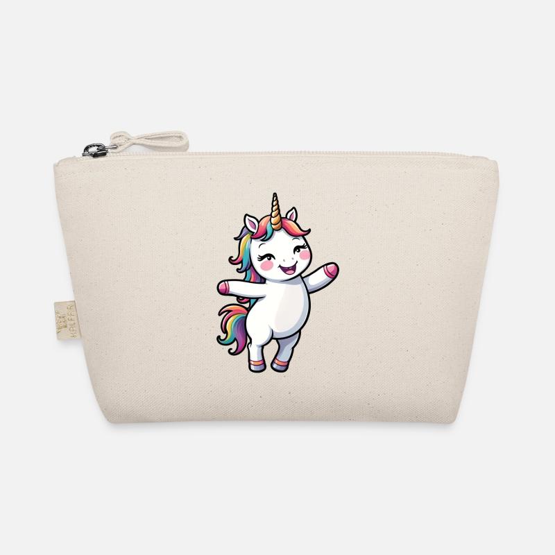 Kinder süßes Cartoon Einhorn - Bio-Täschchen - Natur
