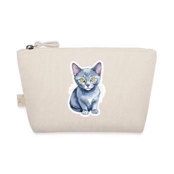 Chat bleu russe Aquarelle - Trousse biologique - nature - Devant