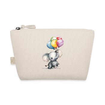 Funny elephant playing with colorful balloons - Organic Pouch - nature - Front