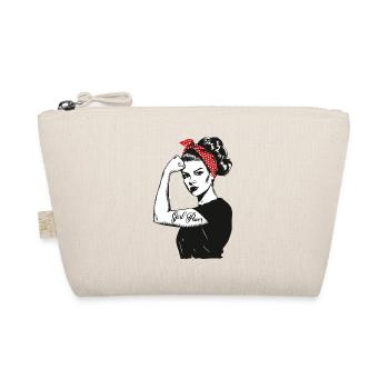Girl Power Girl Power Grl Pwr Woman Girl Retro - Organic Pouch - nature - Front