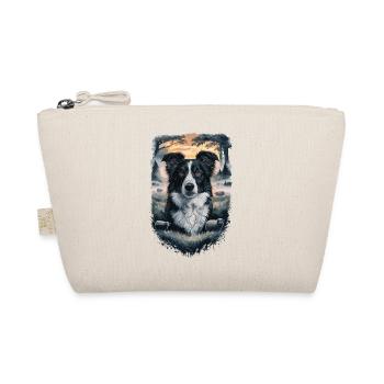 Schöner Border Collie Hund Design - Bio-Täschchen - Natur - Vorne