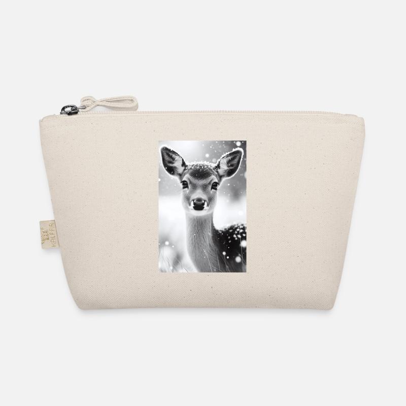 Tranquil Deer in Snowy Forest Organic Pouch