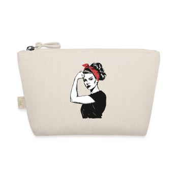 Girl Power Girl Power Grl Pwr Woman Girl Retro - Organic Pouch - nature - Front