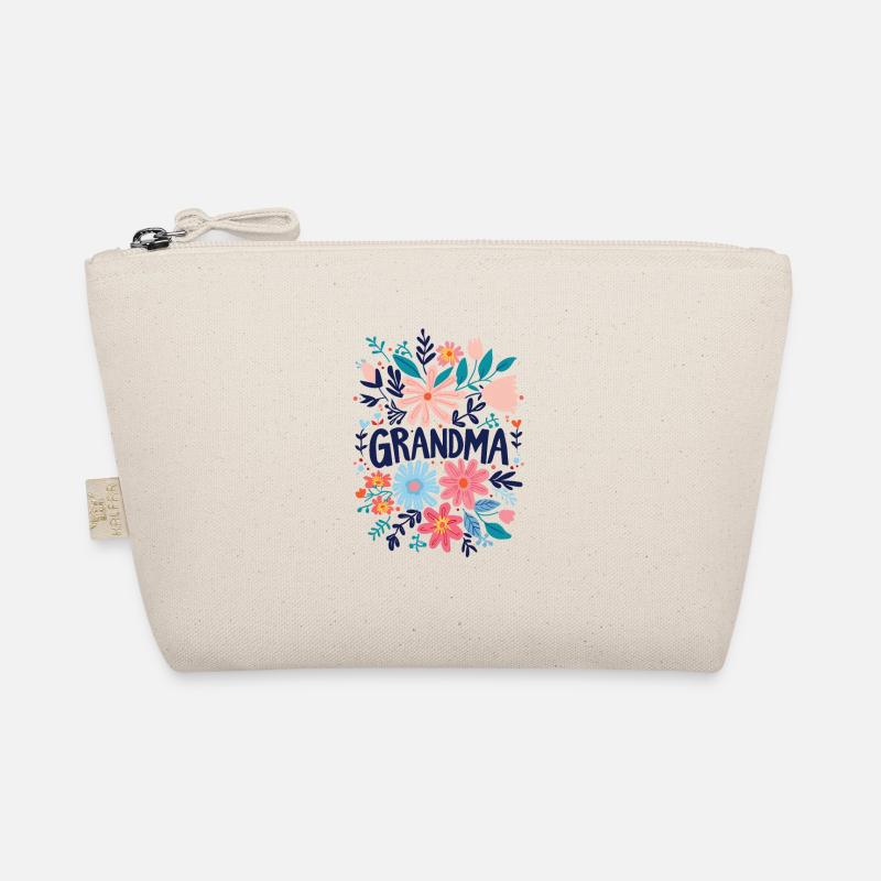 Oma Doodle Text mit bunten Blumen - Oma - Bio-Täschchen - Natur