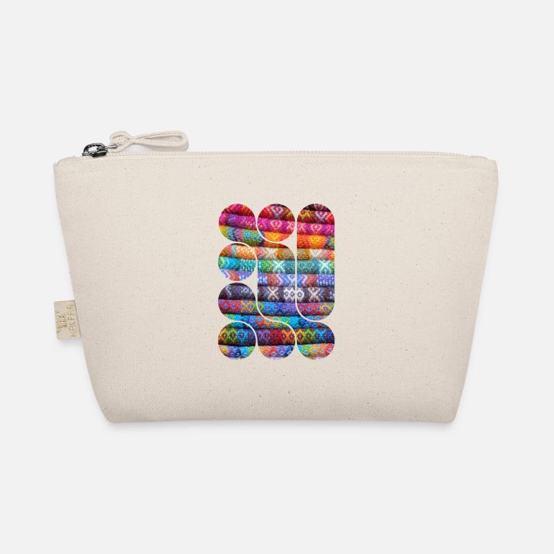 Bright Knitted Patchwork - Organic Pouch - nature