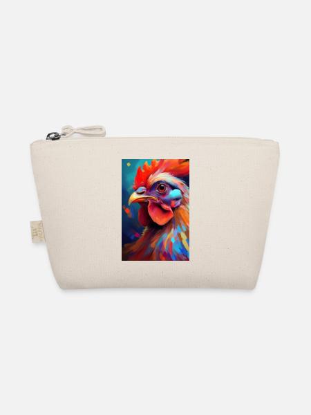 A Colorful Chicken Portrait 3 - Organic Pouch - nature